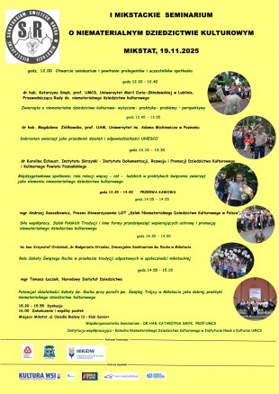 I Mikstackie Seminarium o Niematerialnym Dziedzictwie Kulturowym – zapowiedź